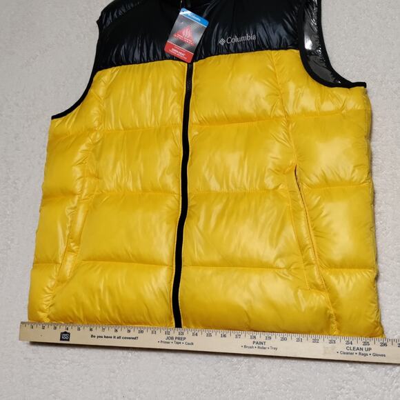 Columbia Men's Pike Lake Puffer Vest Size XL Thermal Omni-Heat Black Yellow NEW - Picture 11 of 13